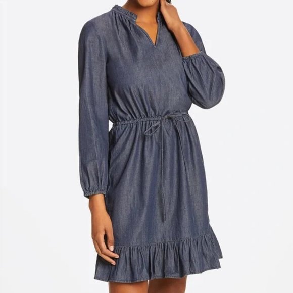 Draper James Chambray Popover Dress - Picture 1 of 10